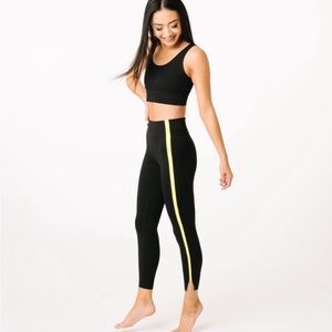 Zyia Active Neon Stripe High Rise Luxe Leggings